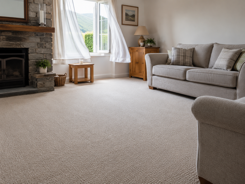 Carpet extraction in progress in Tralee; drying time depends on fibre, moisture and room conditions.