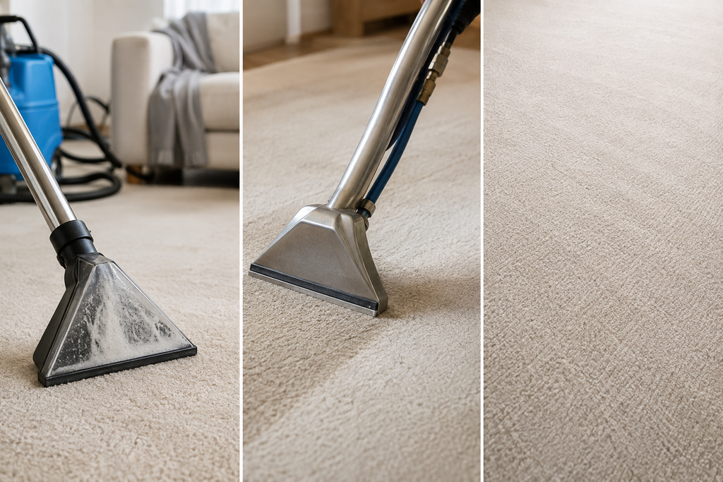 Compare hot-water extraction, steam and low-moisture carpet cleaning, including drying time, fibre suitability and common use cases.
