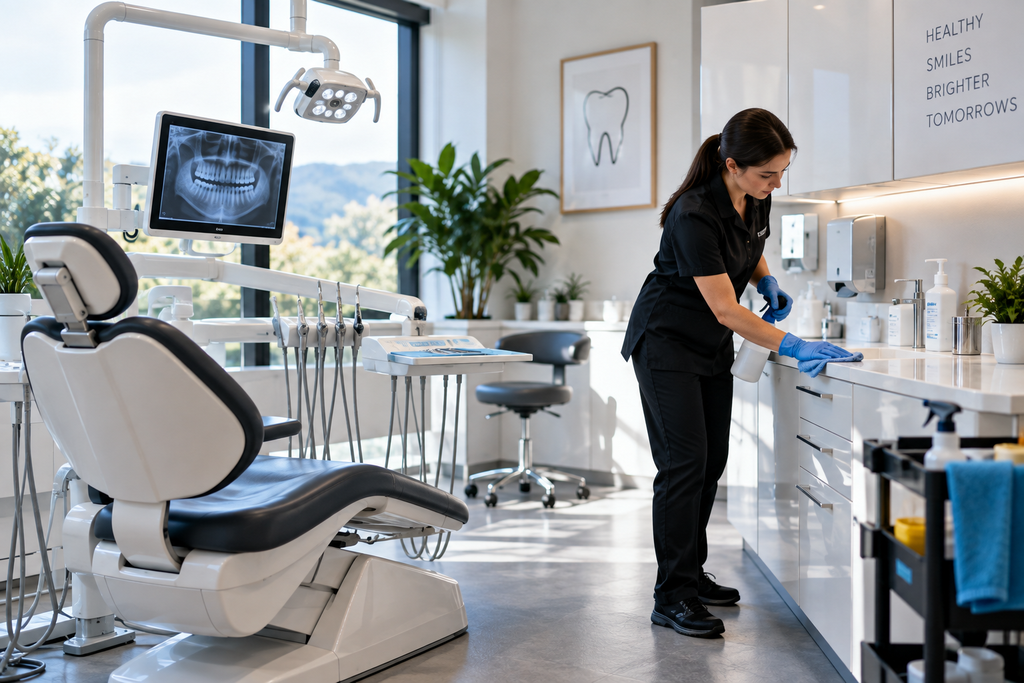 Professional commercial cleaning in Kerry for dental clinics, beauty salons, hairdressers and nail studios, with deep and fortnightly cleaning options.